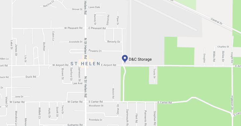 Map to D&C Rentals Storage Units